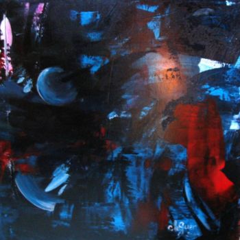 Malerei mit dem Titel "N°7b Innerworld" von Chris Le Guen Drianne, Original-Kunstwerk, Pigmente Auf Keilrahmen aus Holz mont…