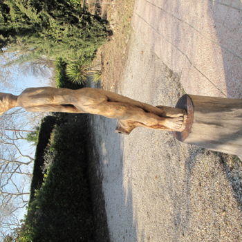 Rzeźba zatytułowany „Figure de proue” autorstwa Chris Le Guen Drianne, Oryginalna praca, Drewno