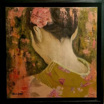 Pintura intitulada "In a blooming garden" por Chris Loriot, Obras de arte originais, Óleo
