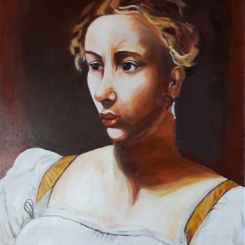 Painting titled "La belle Judith" by Chris Texier, Original Artwork, Oil