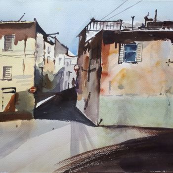 제목이 "rue italienne à l'h…"인 미술작품 Chris Texier로, 원작, 수채화
