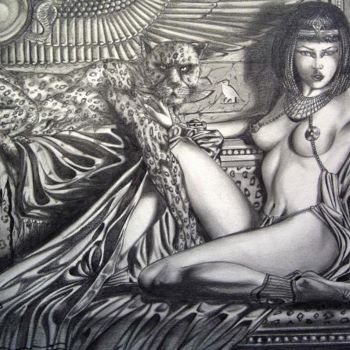 Рисунок под названием "Néfertiti grande re…" - Vannucci Chris - Artiste Dessinateur, Подлинное произведение искусства, Другой