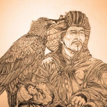 제목이 "Fauconnier mongol"인 그림 Vannucci Chris - Artiste Dessinateur로, 원작, 다른