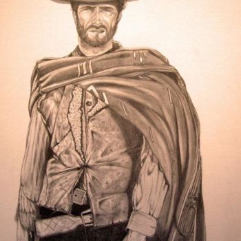 Рисунок под названием "Clint Eastwood (Blo…" - Vannucci Chris - Artiste Dessinateur, Подлинное произведение искусства, Другой