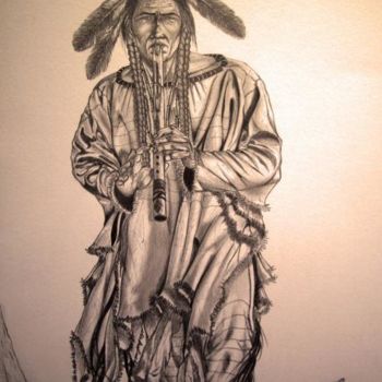 Dessin intitulée "L'indien comanche j…" par Vannucci Chris - Artiste Dessinateur, Œuvre d'art originale, Autre