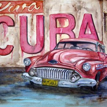 Dessin intitulée "Viva Cuba" par Vannucci Chris - Artiste Dessinateur, Œuvre d'art originale, Autre
