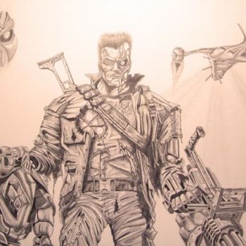 제목이 "Terminator"인 그림 Vannucci Chris - Artiste Dessinateur로, 원작, 다른