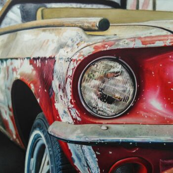 Pintura titulada "Ford Mustang" por Chrisart.Aquarelle, Obra de arte original, Acuarela