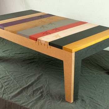 Design intitulée "Table basse emprein…" par Christophe Cornard, Œuvre d'art originale, Meuble