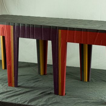 「Banc en medium tein…」というタイトルのデザイン Christophe Cornardによって, オリジナルのアートワーク, 家具