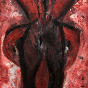 Peinture intitulée "Red Persona 001" par Chris De La Roch, Œuvre d'art originale, Acrylique