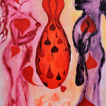 绘画 标题为“Adama & Eva” 由Chris De La Roch, 原创艺术品, 丙烯