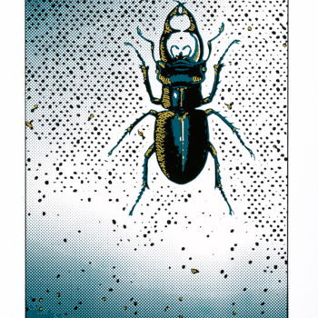 Printmaking titled "Lucane insecte, Luc…" by Chrisgraphie, Original Artwork, Screenprinting