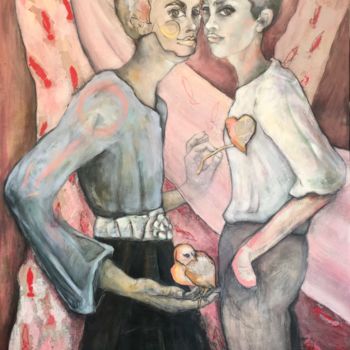 Peinture intitulée "Amours" par Chrislen, Œuvre d'art originale, Acrylique