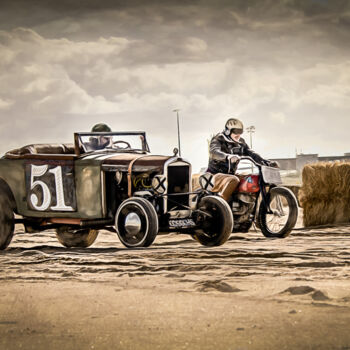 Photographie intitulée "Beach racing 25" par Chris Lenoire, Œuvre d'art originale, Peinture numérique