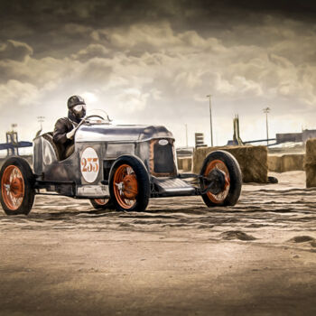 Photographie intitulée "Beach racing 27" par Chris Lenoire, Œuvre d'art originale, Peinture numérique