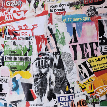 Collages intitulée "G20" par Chriso, Œuvre d'art originale, Collages Monté sur Châssis en bois