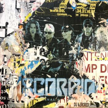 Collages titulada "Scorpions" por Chriso, Obra de arte original, Collages Montado en Bastidor de camilla de madera