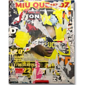 Collages titled "MIU QUEYROZ" by Chriso, Original Artwork, Collages Mounted on Wood Stretcher frame