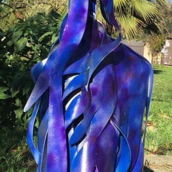 Sculpture titled "1LINO BLUE" by Chris Oven, Original Artwork