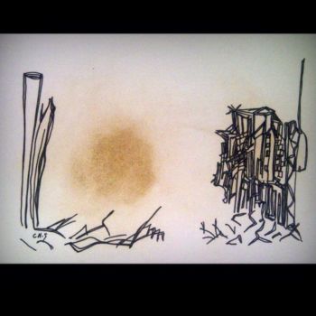 Drawing titled "Invisible Town 11" by Chris.Sopena, Original Artwork