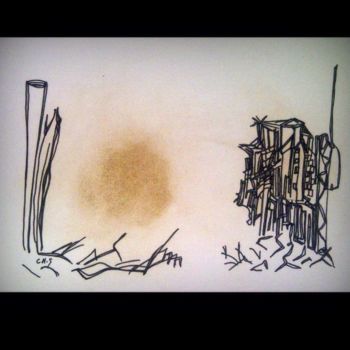 Dessin intitulée "Invisible Town 11" par Chris.Sopena, Œuvre d'art originale