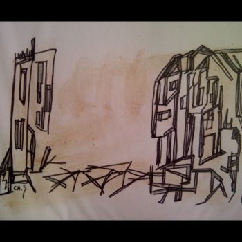 Drawing titled "Invisible Town 16" by Chris.Sopena, Original Artwork