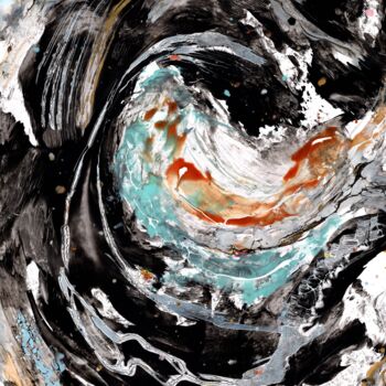 Painting titled "Dark Storm 1" by Christa Kerbusch, Original Artwork, Encaustic
