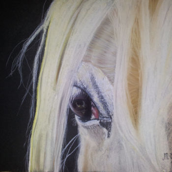 Peinture intitulée "Portrait cheval de…" par M-Christa, Œuvre d'art originale, Huile