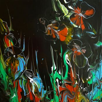Картина под названием "Orchideen" - Christa Schwarz, Подлинное произведение искусства, Акрил