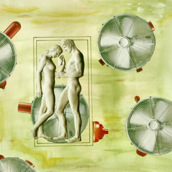 Druckgrafik mit dem Titel "Liebespaar" von Christa Von Kortzfleisch, Original-Kunstwerk, Siebdruck