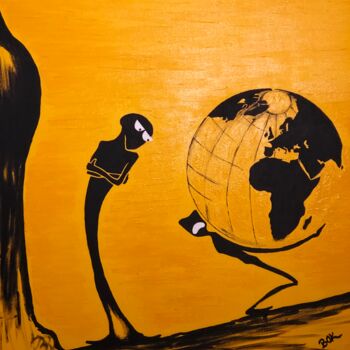 Painting titled "Humanité 2" by Christian Bokenga, Original Artwork, Acrylic