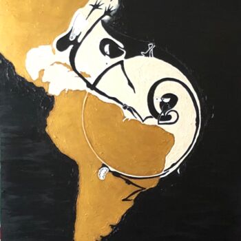Malerei mit dem Titel "Témoin" von Christian Bokenga, Original-Kunstwerk, Acryl