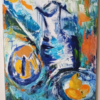 Painting titled "COMPOSITION" by Christberg, Original Artwork, Oil