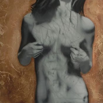 Malerei mit dem Titel "Huile, femme nue de…" von Christophe Cassan, Original-Kunstwerk, Öl