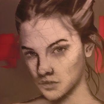 Malarstwo zatytułowany „visage femme, huile” autorstwa Christophe Cassan, Oryginalna praca, Olej