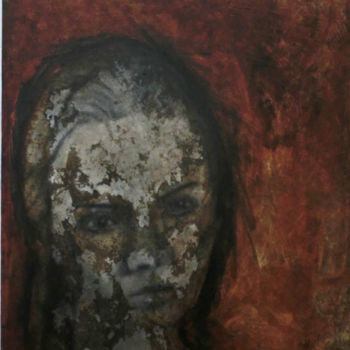 Pintura intitulada "visage femme" por Christophe Cassan, Obras de arte originais, Óleo