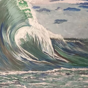 Peinture intitulée "La vague geante" par Christel, Œuvre d'art originale, Acrylique
