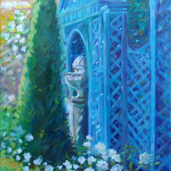 Картина под названием "Le portail des Char…" - Christel Fréon, Подлинное произведение искусства, Акрил Установлен на Деревян…