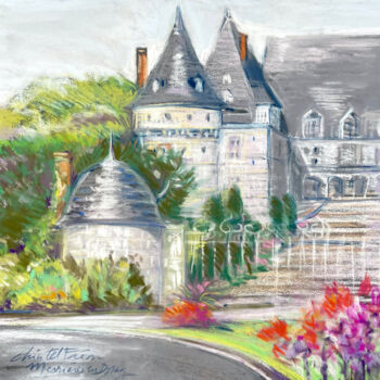 Dessin intitulée "Mesnières-en-Bray,…" par Christel Fréon, Œuvre d'art originale, Pastel