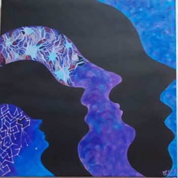 Painting titled "Confusion" by Christel Le Goff-Grataloup, Original Artwork, Acrylic Mounted on Wood Stretcher frame