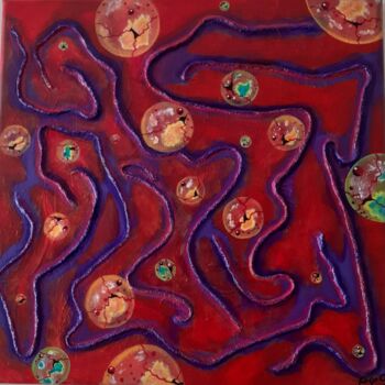 Painting titled "RRRoule" by Christel Le Goff-Grataloup, Original Artwork, Acrylic Mounted on Wood Stretcher frame