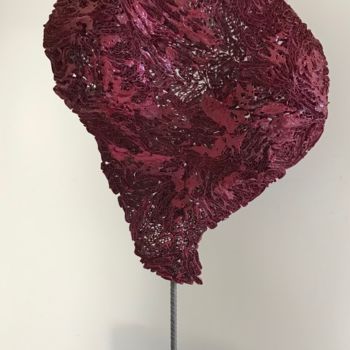 Skulptur mit dem Titel "buste rouge" von Christel Pouthier, Original-Kunstwerk