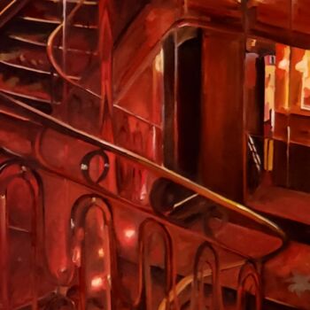Картина под названием "Rouge" - Christel Soubeyre, Подлинное произведение искусства, Масло Установлен на Деревянная рама для…
