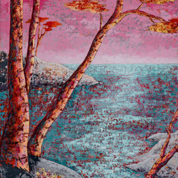 Peinture intitulée "Entre mer & terre" par Christelle Chereau, Œuvre d'art originale, Acrylique