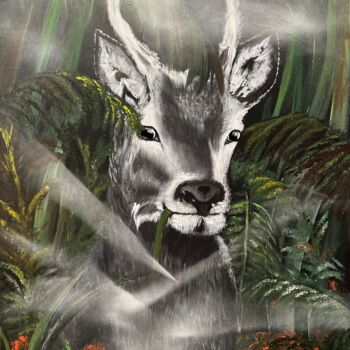 Painting titled "Vigilance" by Christelle Cottrelle, Original Artwork, Acrylic Mounted on Wood Stretcher frame