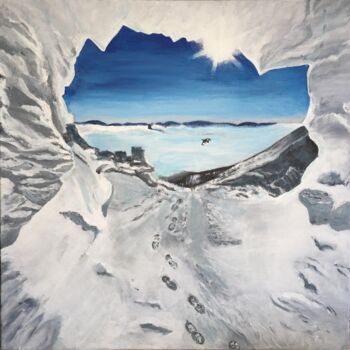Painting titled "Beauté de glace" by Christelle Cottrelle, Original Artwork, Acrylic Mounted on Wood Stretcher frame