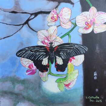 "Peinture Papillon e…" başlıklı Tablo Christelle Cottrelle tarafından, Orijinal sanat, Akrilik Ahşap Sedye çerçevesi üzerine…
