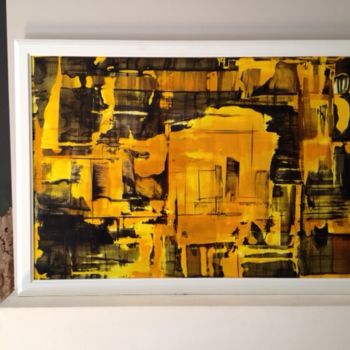 Malerei mit dem Titel "Yellow gap" von Christelle Crokaert, Original-Kunstwerk, Andere