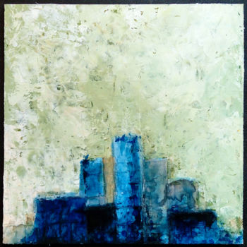 Painting titled "TALES FROM THE CITY…" by Christelle Derenne, Original Artwork, Acrylic Mounted on Cardboard